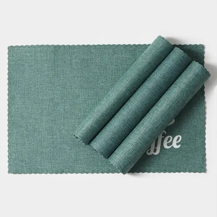 Салфетки сервировочные на стол Доляна Coffee, 4 шт., 44&times;29 см, бирюзовые