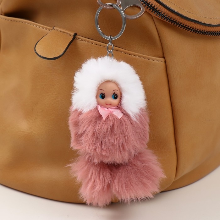 Пушистик на кольце Пушистик на кольце "Малышка в шубке" МИКС 11 см