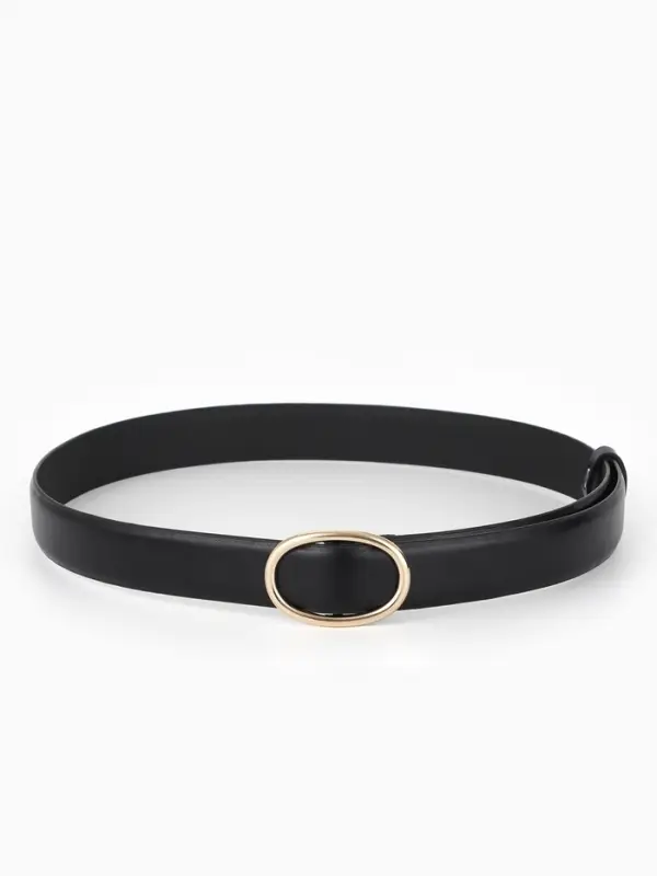 Ремень женский, затяжка, 3&times;110 см, пряжка золотистая, без винта, чёрный