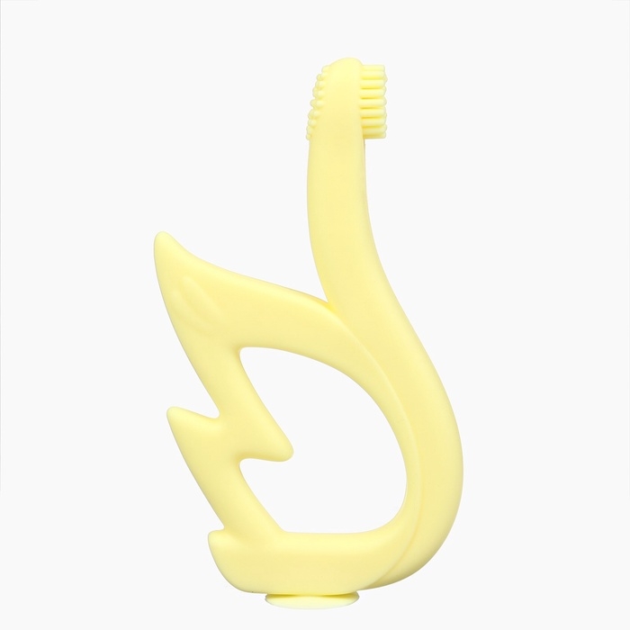 Прорезыватель силиконовый для зубов Крошка Я «Лебедь», щеточка, на присоске, желтый Прорезыватель силиконовый для зубов Крошка Я «Лебедь», щеточка, на присоске, желтый