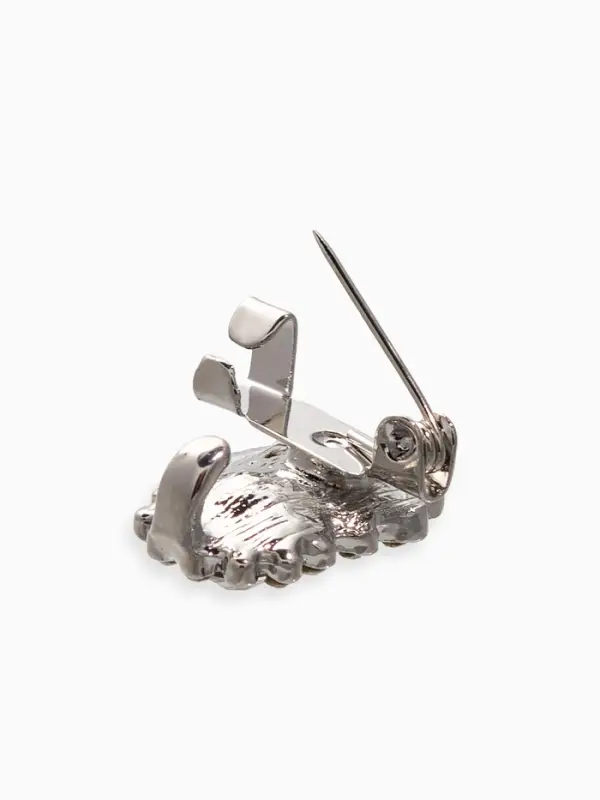 Зажим для кардигана Зажим для кардигана "Ажур", астра, цвет белый в серебре