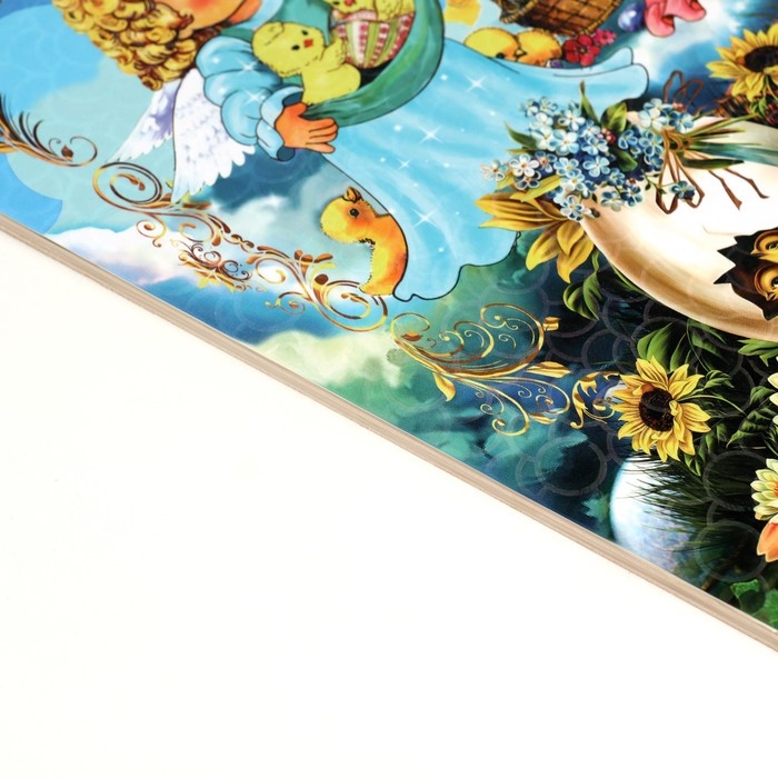 Доска разделочная пасхальная "Христос Воскресе. Ангелочки", 19,5×27,5 см