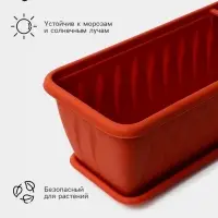 Балконный ящик для цветов &laquo;Алиция&raquo;, 18 л, 100&times;19&times;17 см, с поддоном, цвет терракотовый