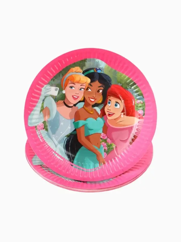 Тарелка одноразовая бумажная 18 см, набор 10 шт., Принцессы