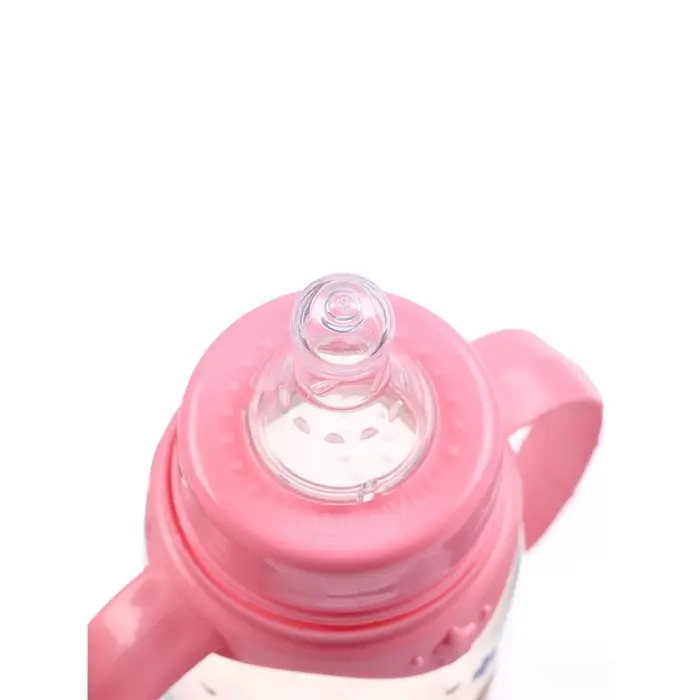 Бутылочка для кормления малыша M&B &laquo;Доченька&raquo;, классическое горло, с ручками, от 0 мес., 150 мл., розовый