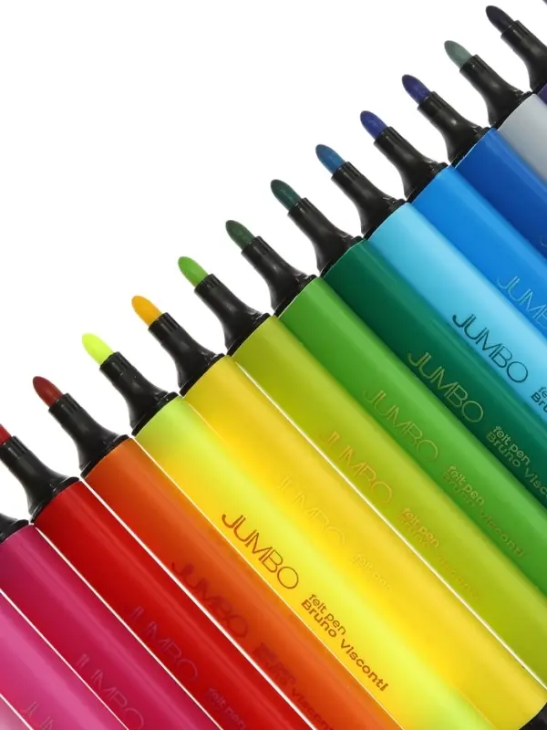 Фломастеры 18 цветов BRIGHT COLORS JUMBO, утолщенные, в пластиковом пенале