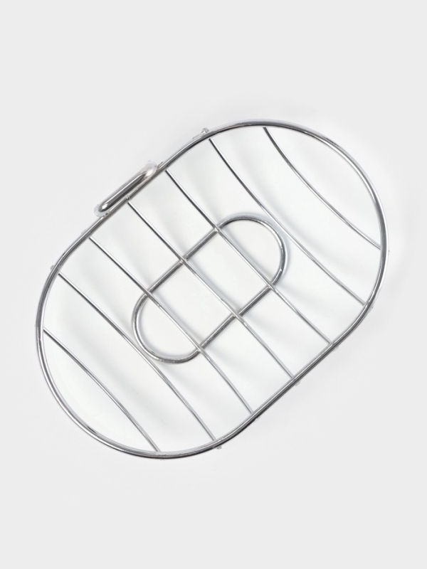 Мыльница овальная настенная Доляна, хром