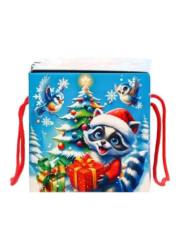 Подарок в картонной упаковке МГК Посылка "Еноты и друзья" с анимацией 1000гр