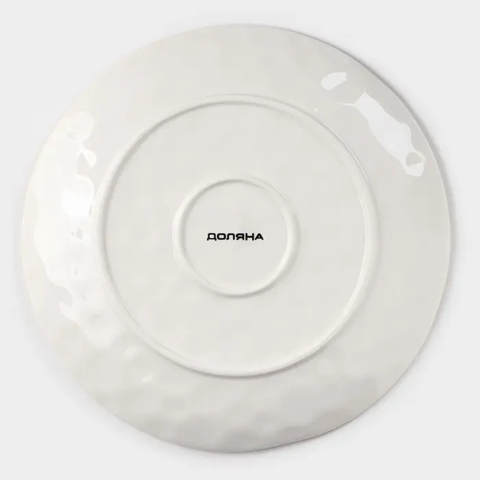 Тарелка Доляна Organic Gold, d=27.5 см, фарфор, белая