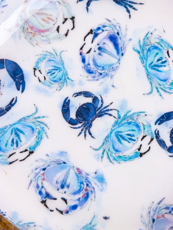 Блюдо "Крабы" дерево манго 25,5х25,5х6 см