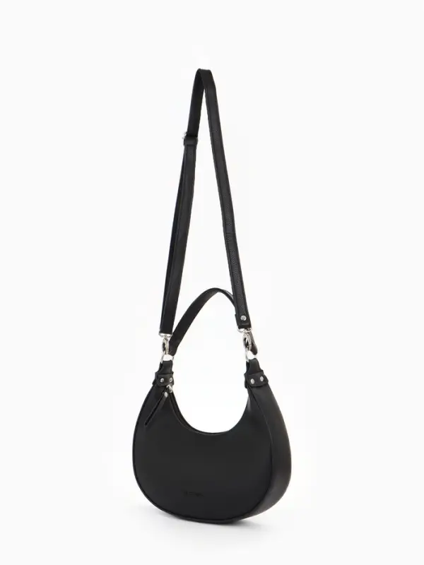 Сумка женская багет TEXTURA на молнии, 28&times;6.5&times;15 см, чёрная