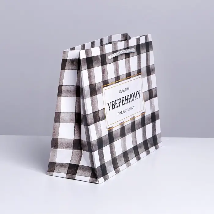 Пакет подарочный ламинированный, упаковка, «Сильному», MS 23 х 18 х 8 см