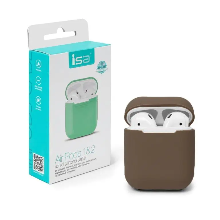 Чехол для AirPods 1/2 Silicone Case ISA Brown