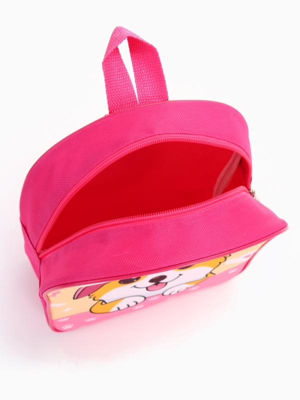 Рюкзак детский 22*8,5*25,5, отд на молнии, корги розовый