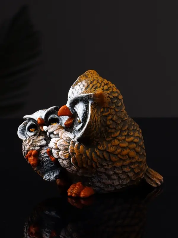 Фигура "Сова кормит совёнка" 8х7.5х8.7 см