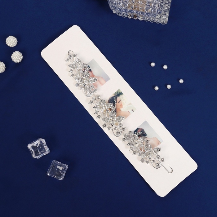 Аксессуар для волос  Аксессуар для волос "Мальви" лилии, 17 см, серебро