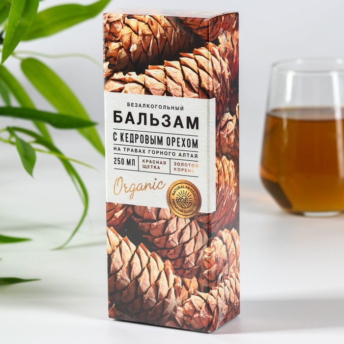 Бальзам на травах &laquo;С кедровым орехом&raquo;: красная щетка, золотой корень, в пластиковой бутылке, 250 мл