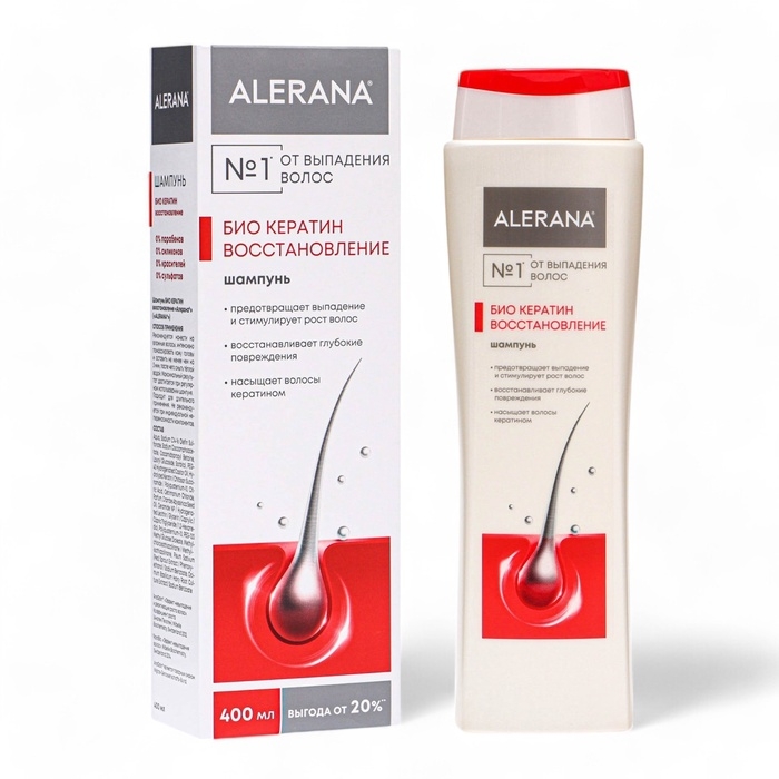 Шампунь для волос Алерана био кератин, восстанавливающий,  400 мл Шампунь для волос Алерана био кератин, восстанавливающий,  400 мл