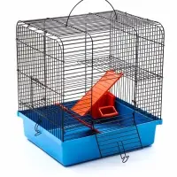Клетка для грызунов "Мини" двухярусная, 29 x 25 х 32 см, синий Клетка для грызунов "Мини" двухярусная, 29 x 25 х 32 см, синий