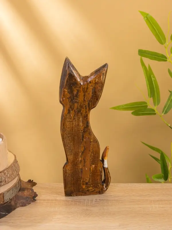 Сувенир «Кошка в ошейнике», 10×4×30 см, дерево, МИКС