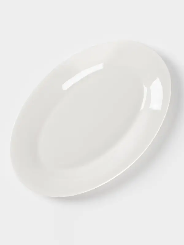 Блюдо овальное c утолщённым краем Доляна White Label, 27.3&times;18.6&times;2 см, фарфор, белое