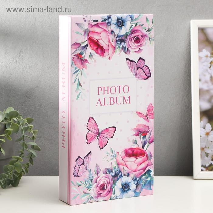 Фотоальбом на 300 фото 10х15 см Фотоальбом на 300 фото 10х15 см "Бабочки и цветы" 33,5х17,5 см