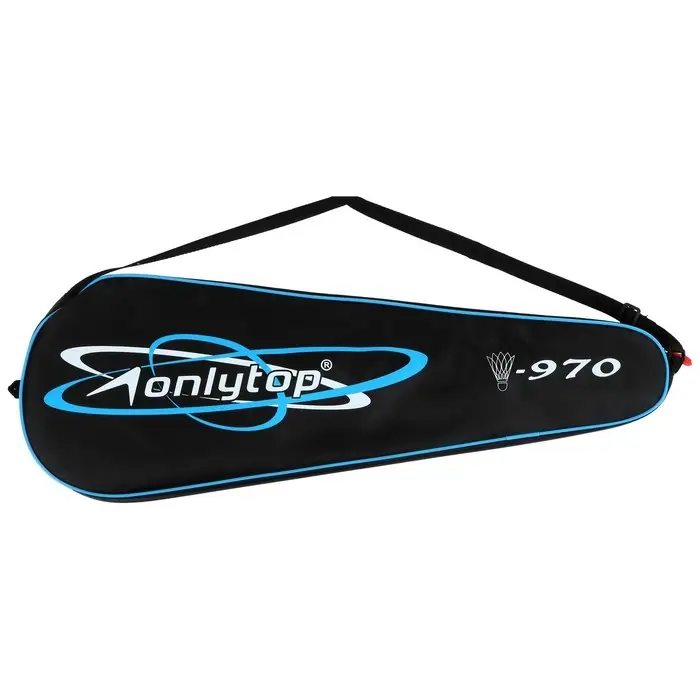 Ракетки для бадминтона ONLYTOP, алюминий, набор 2 шт., в чехле, цвет чёрный/белый Ракетки для бадминтона ONLYTOP, алюминий, набор 2 шт., в чехле, цвет чёрный/белый