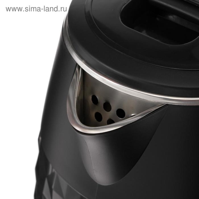 Чайник электрический Чайник электрический "Добрыня" DO-1237B, пластик, колба металл, 2.8 л, 2200 Вт, чёрный