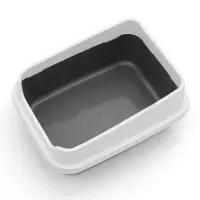 Туалет для кошек &laquo;Сима Люкс&raquo;, 30&times;39&times;19 см, с бортом, пластик, серый, тёмно-серый