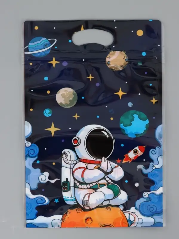 Пакет подарочный, с zip-lock застежкой, Пакет подарочный, с zip-lock застежкой, "Космонавт", 15х23 ± 1см