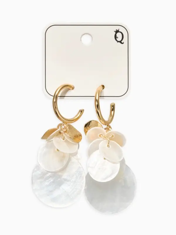 Серьги &laquo;Морской мир&raquo;, чешуя, белые в золоте