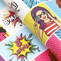 Бумага упаковочная глянцевая "POP ART Красотка", 50 х 70 см, набор 10 шт.
