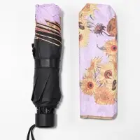 Зонт механический &laquo;Подсолнухи&raquo;, эпонж, 4 сложения, 8 спиц, R=48/55 см, d=96 см, МИКС