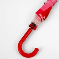 Зонт - трость детский &laquo;Клубника&raquo;, полуавтоматический, 8 спиц, R=42/47 см, d=84 см, розовый