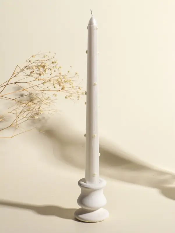 Набор свечей античных, 2,3х25 см, 2 шт Набор свечей античных, 2,3х25 см, 2 шт "Белый жемчуг" 7,6х28х2,3 см