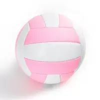 Волейбольный мяч, р. 5, 18 панелей, PVC, розовый