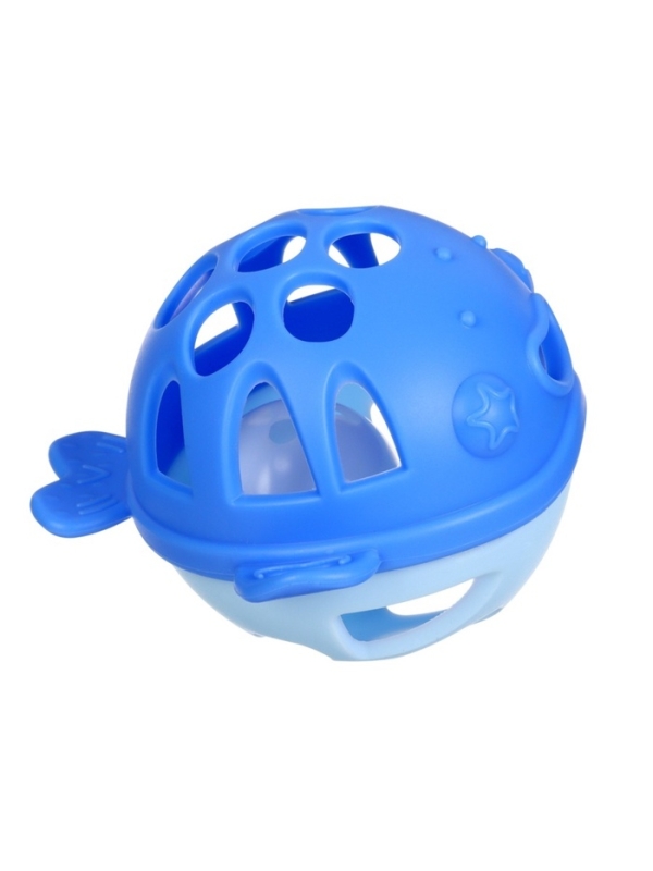 Прорезыватель силиконовый для зубов с погремушкой Крошка Я «Рыбка», в кейсе, синий Прорезыватель силиконовый для зубов с погремушкой Крошка Я «Рыбка», в кейсе, синий