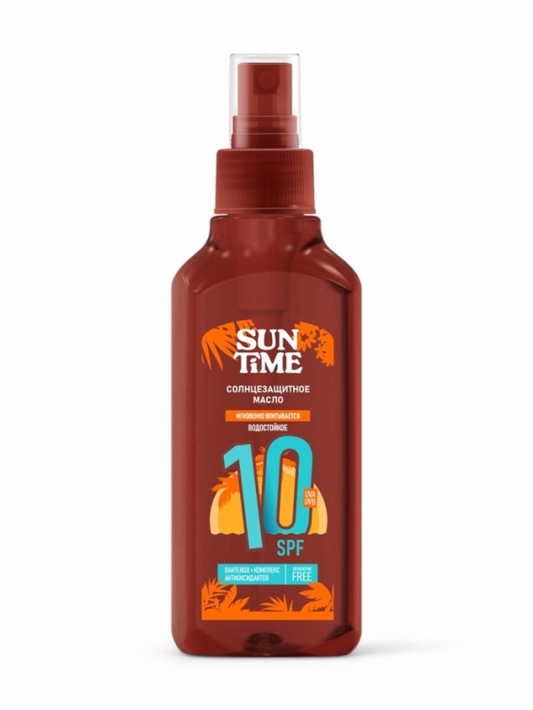 Масло солнцезащитное Sun Time SPF-10 водостойкое, 160 мл Масло солнцезащитное Sun Time SPF-10 водостойкое, 160 мл