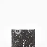 Кошелёк женский на кнопке, 10.5&times;2.5&times;8.5 см, чёрный/белый