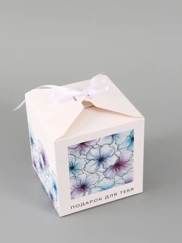 Коробка подарочная складная &laquo;Акварельные цветы&raquo;, 12&times;12&times;12 см