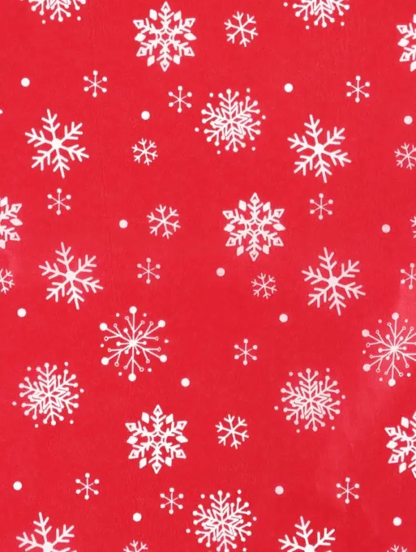 Бумага упаковочная тишью Бумага упаковочная тишью "Снежинки на красном", красная, 50 х 66 см