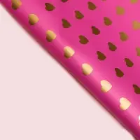 Пленка матовая «Золотые сердца», фиолетовый, 57×57 см ±5% см Пленка матовая «Золотые сердца», фиолетовый, 57×57 см ±5% см