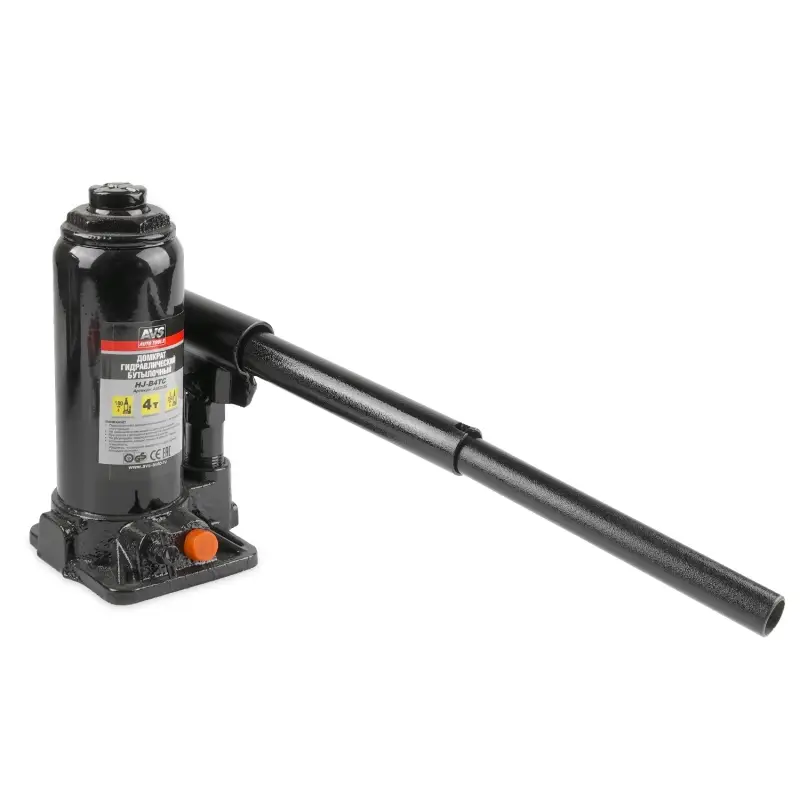 Домкрат гидравлический AVS HJ-B4TC, 4т, 180-350мм. с клапаном, в кейсе (ремкомплект)