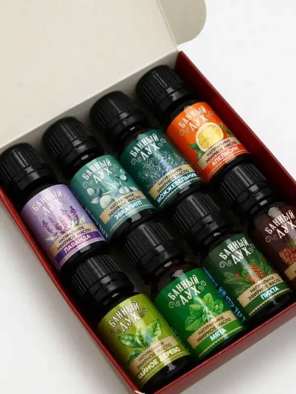 Эфирное масло, набор 8 шт х 10 мл, Банный Дух