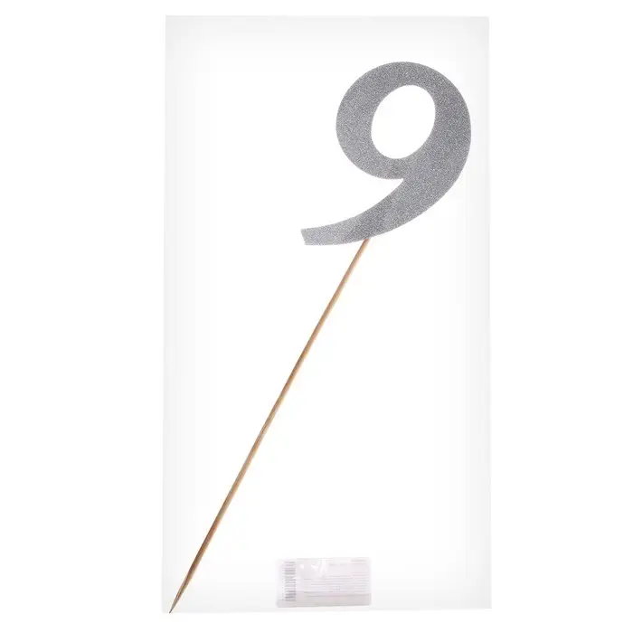 Топпер в торт &laquo;Цифра 9&raquo;, цвет серебро
