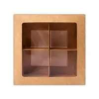 Коробка для 4 конфеты, 12.5×12.5×3.5 см