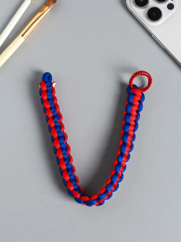 Брелок на карабине Брелок на карабине "Паракорд" шнур 0,5 см красно-синий 14,5х1,8х0,8 см