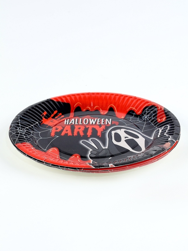 Набор бумажной посуды одноразовый Набор бумажной посуды одноразовый "Halloween party" 6 тарелок, 6 стаканов