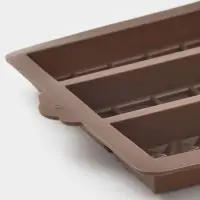 Форма для дубайского шоколада Доляна &laquo;Квадраты, полосы, пирамиды&raquo;, 6 плиток, 27.5&times;17&times;2 см, силикон, коричневая