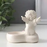 Фигурка - подсвечник на 1 свечу &laquo;Ангел на сердце&raquo;, 8&times;7&times;7.5 см, перламутр